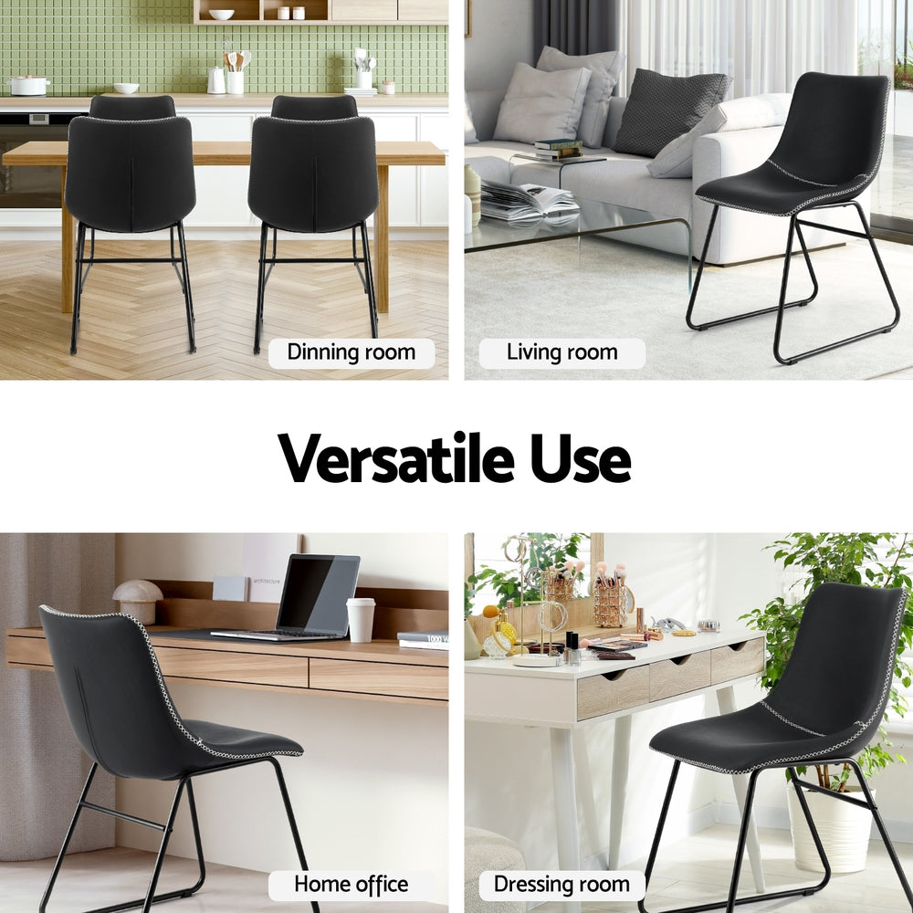 Nova Dining Chairs – Black – Set of 2