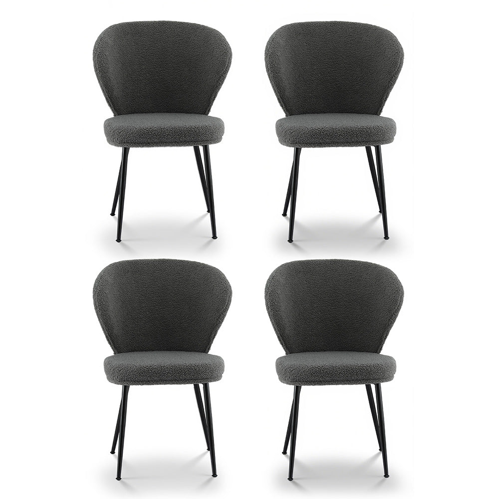 Atlas Sherpa Wing Back Dining Chairs – Grey – Set of 4