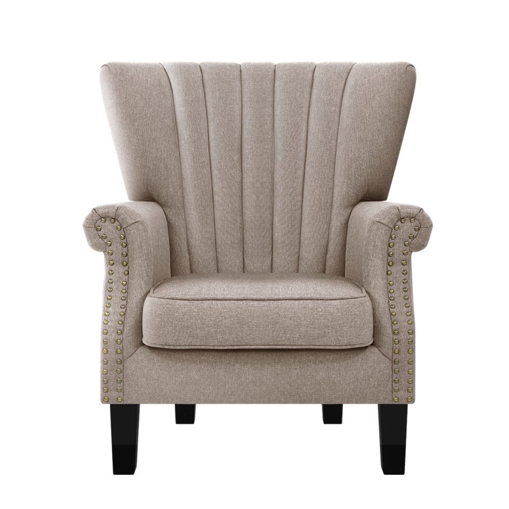 Hadley Wingback Armchair – Beige – Standard