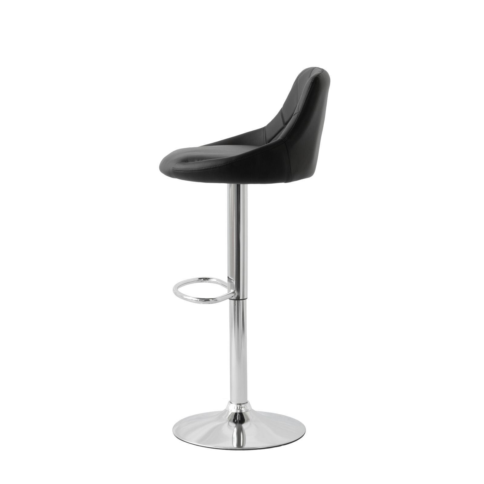 Cove Diamond Style Padded Leather Bar Stools – Black – Set of 2