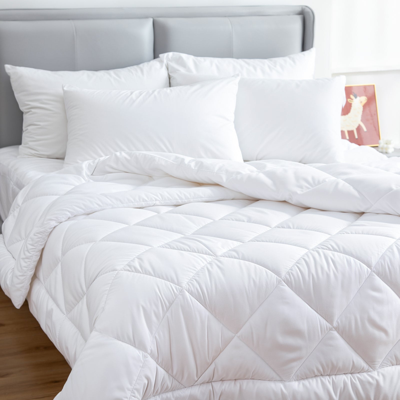 Sereno Microfiber Bamboo Blend Quilt – White – Queen