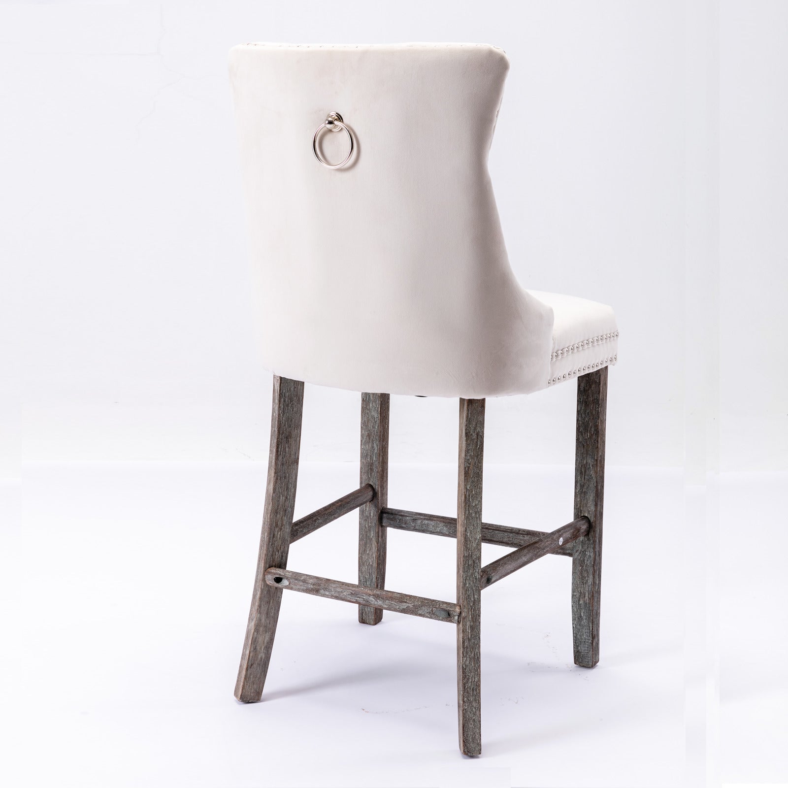 Cove Velvet Bar Stools – Beige – Set of 2