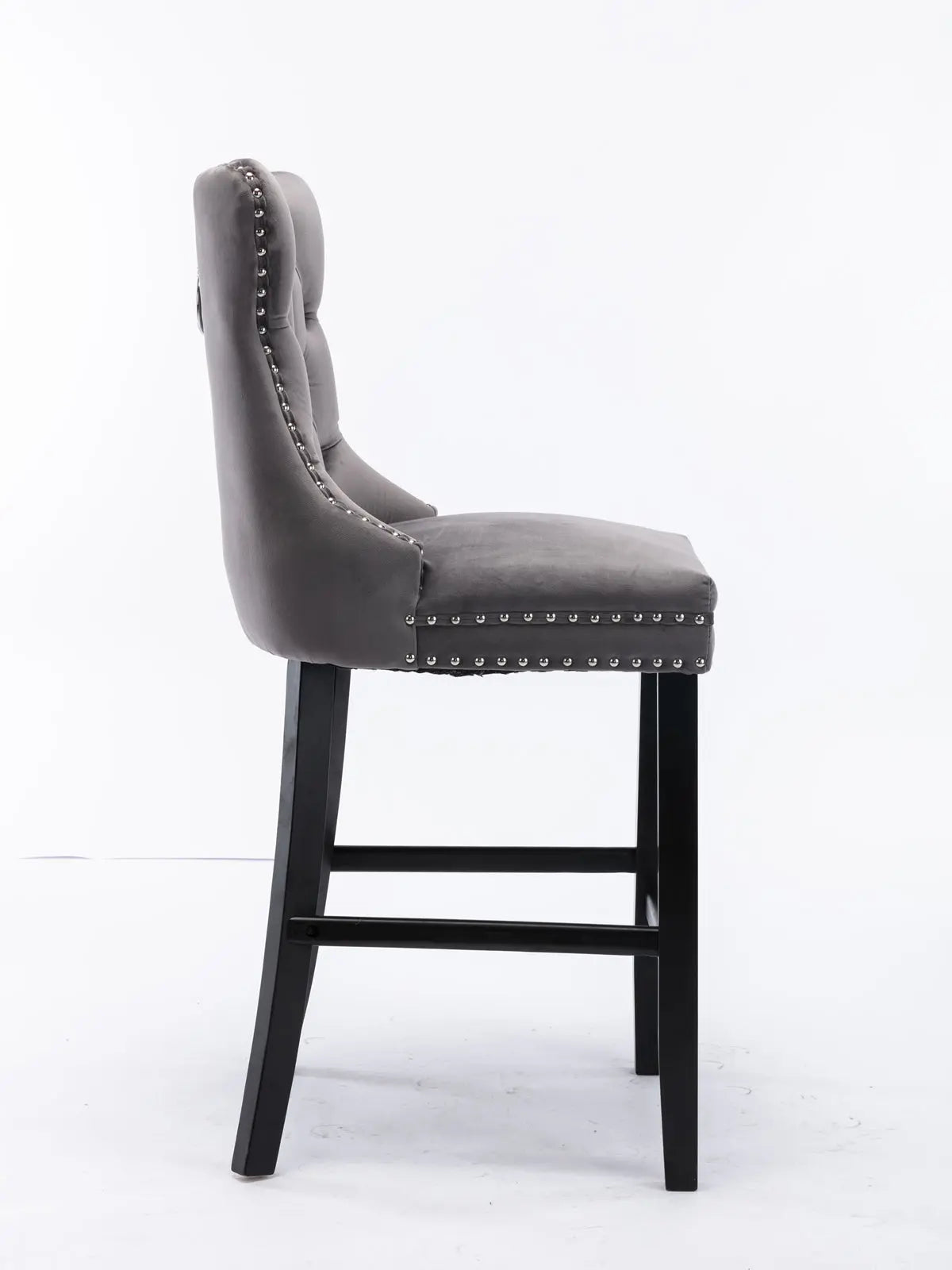 Haven Velvet Bar Stools – Grey – Set of 2