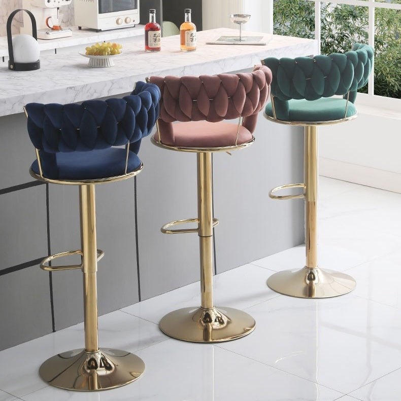 Serenita Velvet Breakfast Bar Stool – Brown – Set of 2