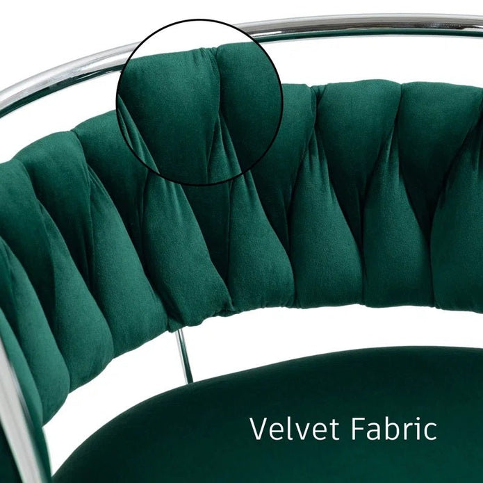 Serenita Velvet Swivel Counter Stool – Emerald Green – Set of 2