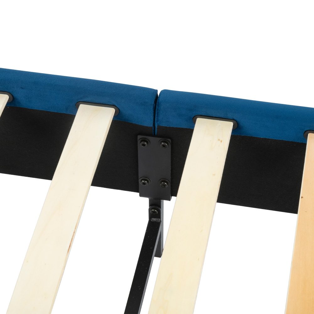 Vienna Velvet Bed Frame – Blue – Queen