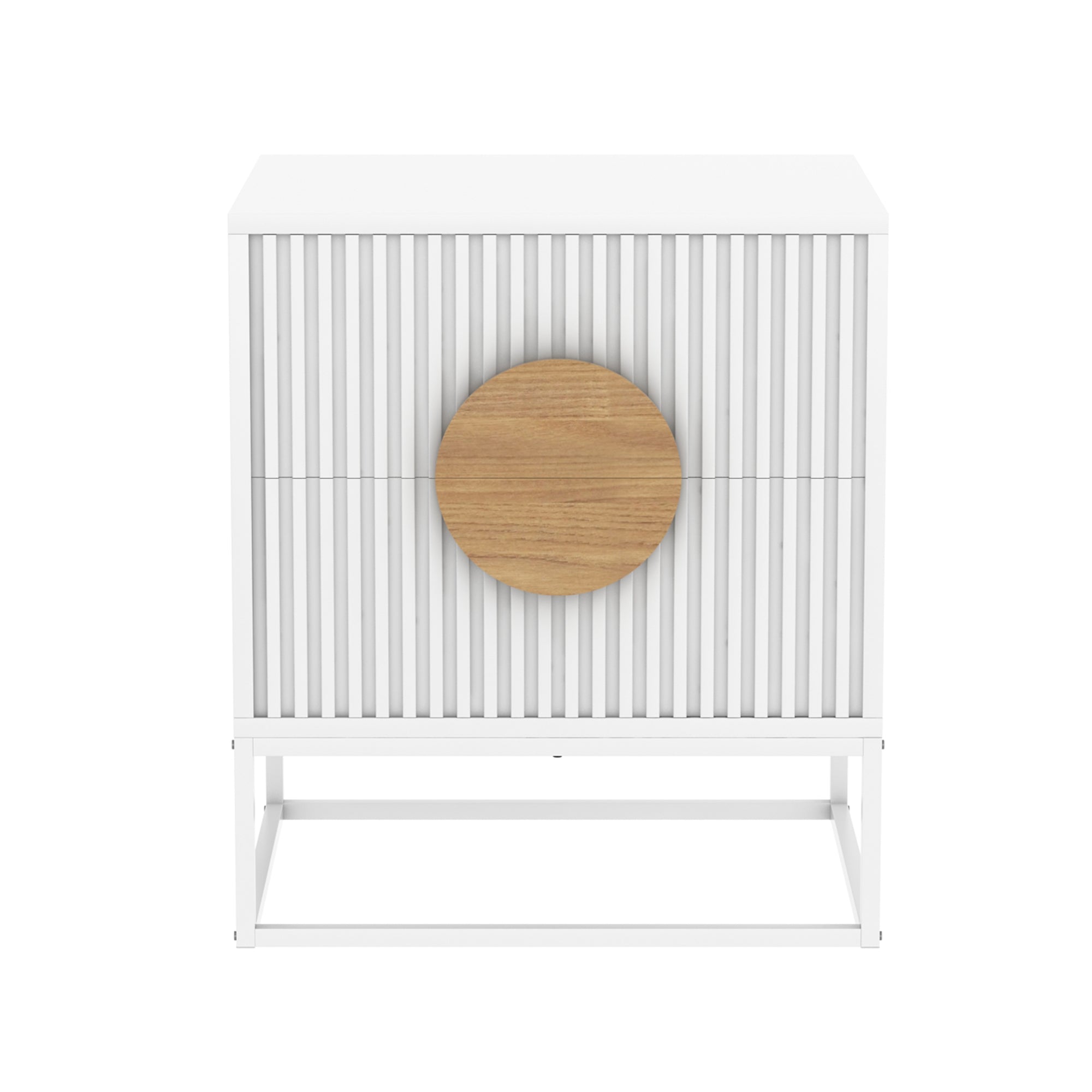 Belmonte Fluted Bedside Table – White