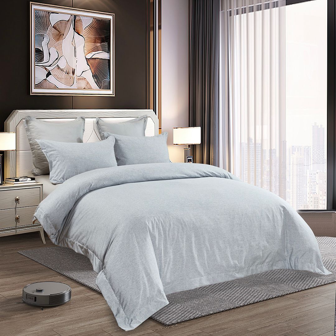 Evelyn Super Soft Quilt Cover Set – Beige – Queen