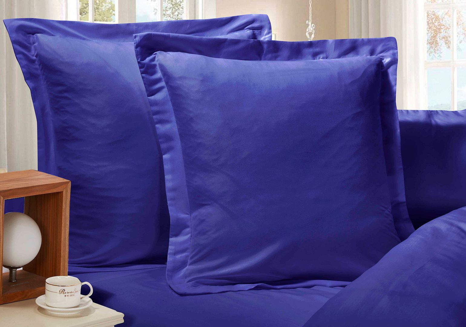 Arlo 1000TC Premium Ultra Soft European Pillowcases 2 - Pack Royal Blue