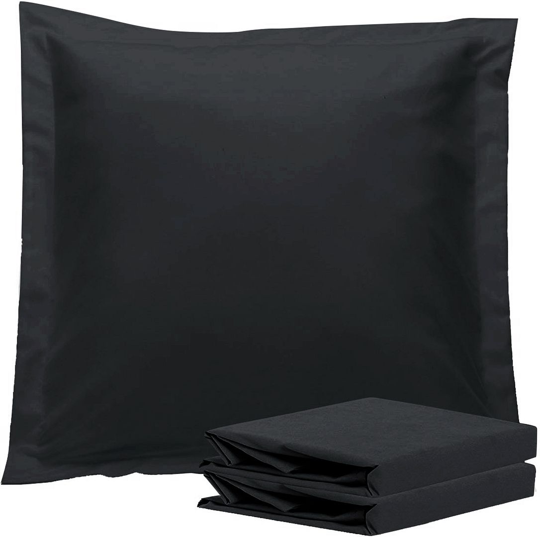 Valentina European Pillowcases – Black – Set of 2