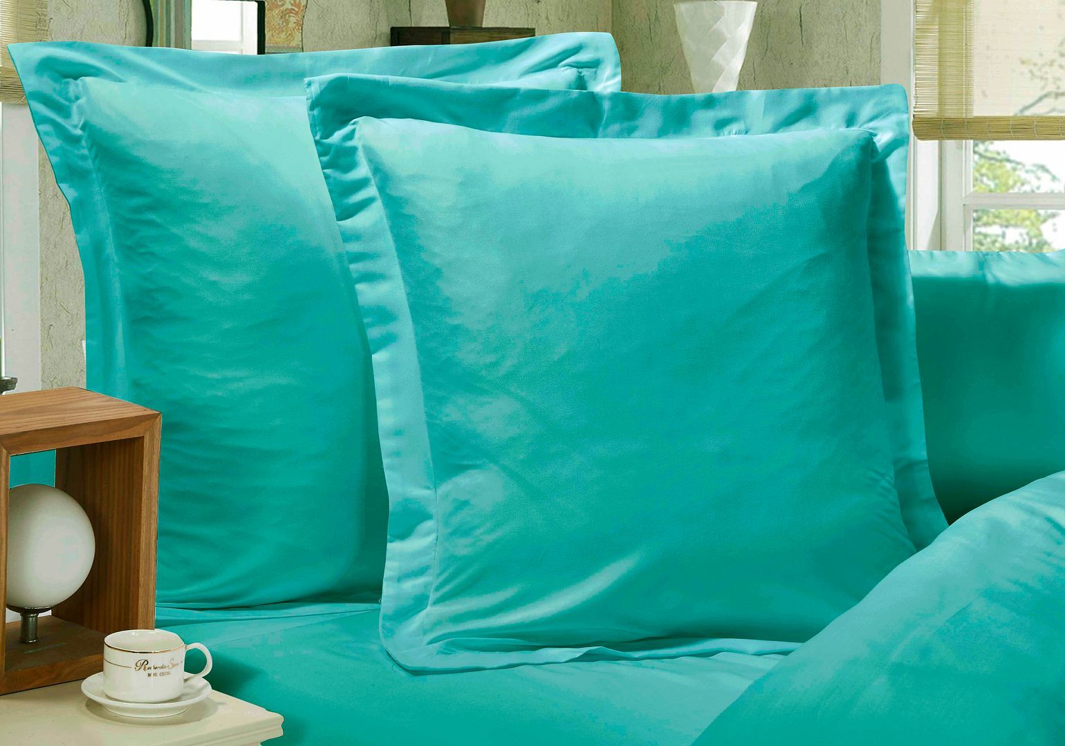 Nova 1000TC Premium Ultra Soft European Pillowcases 2 - Pack Teal
