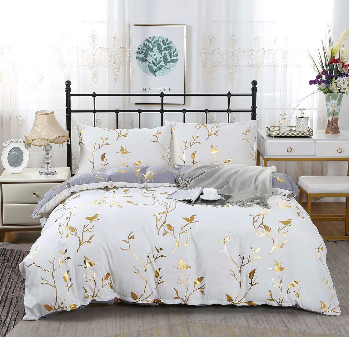 Alderon Reversible Quilt Cover Set – Grey – Queen