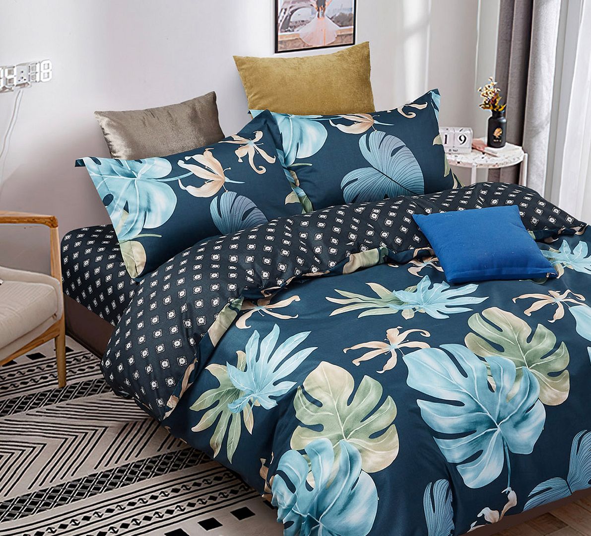 Atrium Leaves Quilt Cover Set – Multi – Super King
