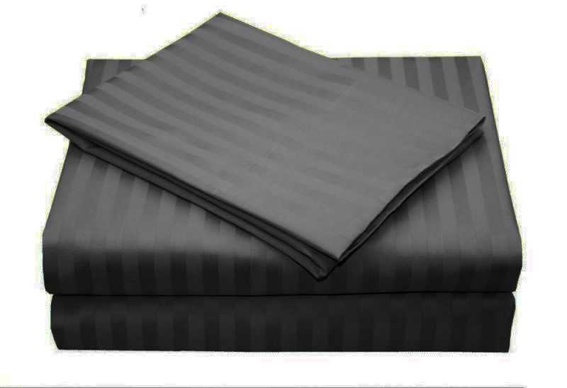 Hudson 1000TC Ultra Soft Striped Quilt Cover Set – Grey – Super King
