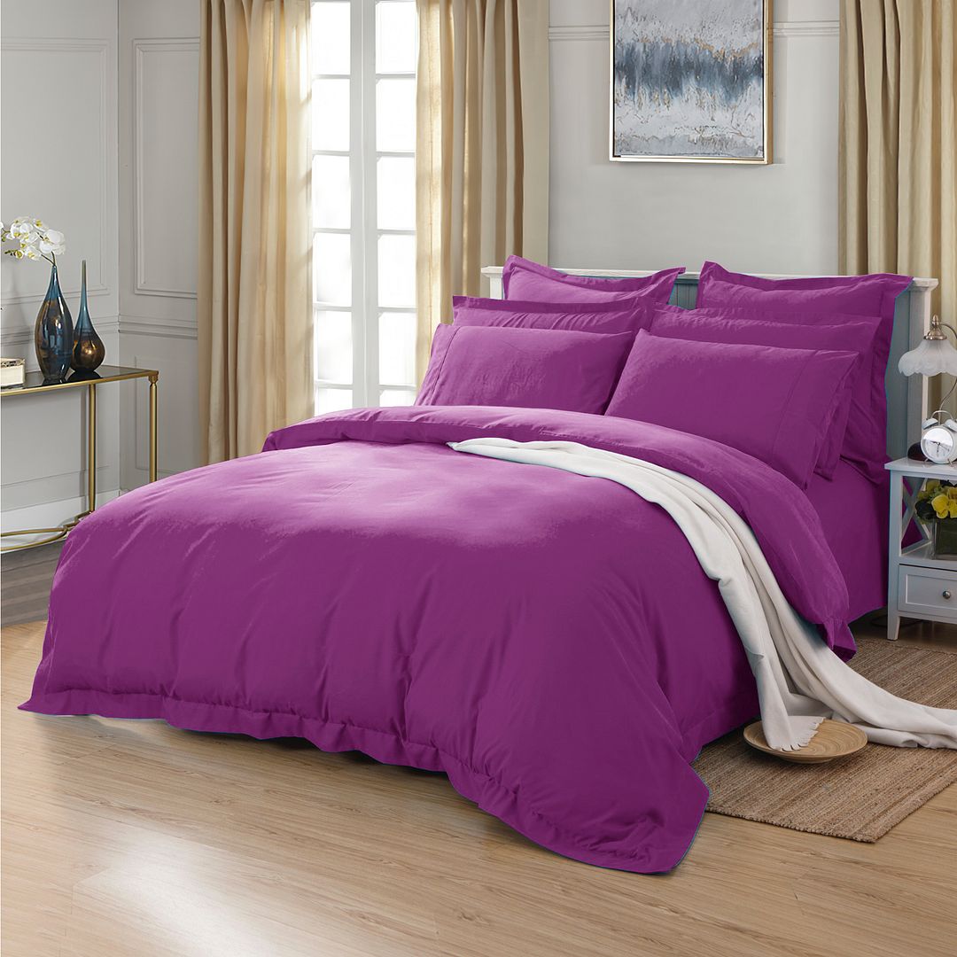 Rowan 1000TC Quilt Cover Set – Purple – Queen