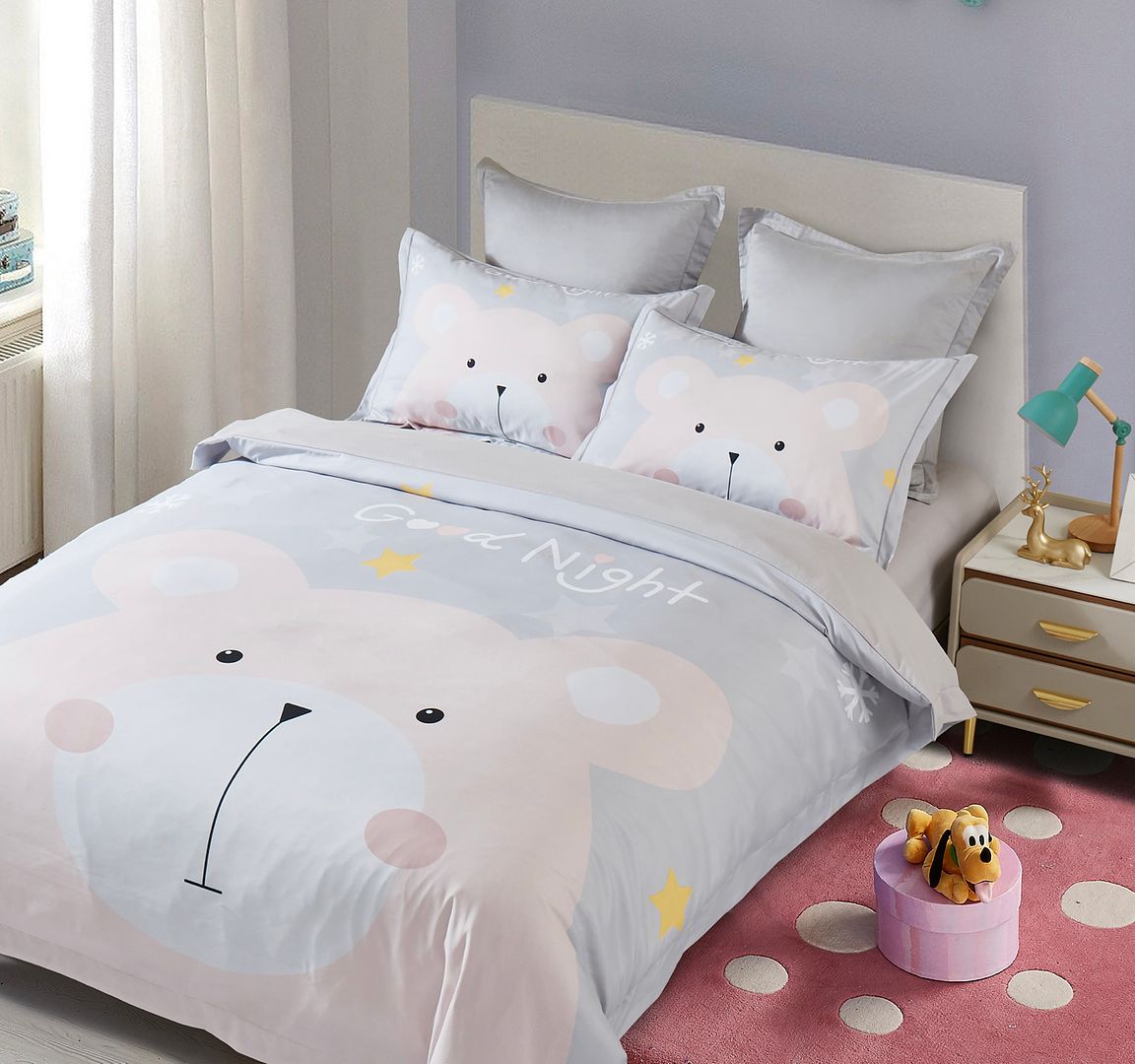 Bear Kids Quilt Cover Set – Multi – Double