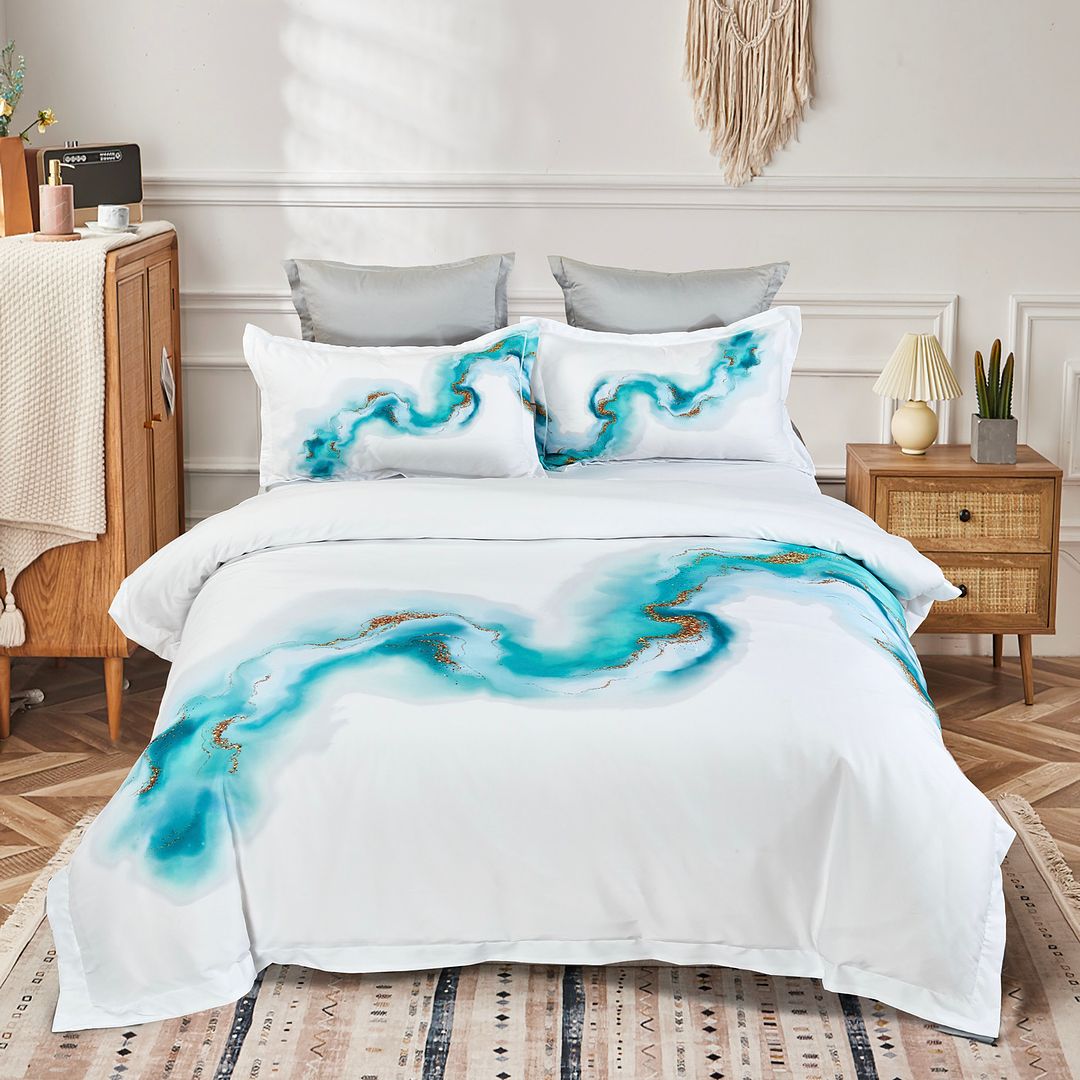 Ocean Marble Quilt Cover Set – Queen