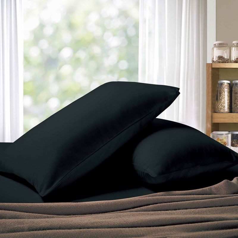 Rowan Premium Pillowcases – Black – Set of 2