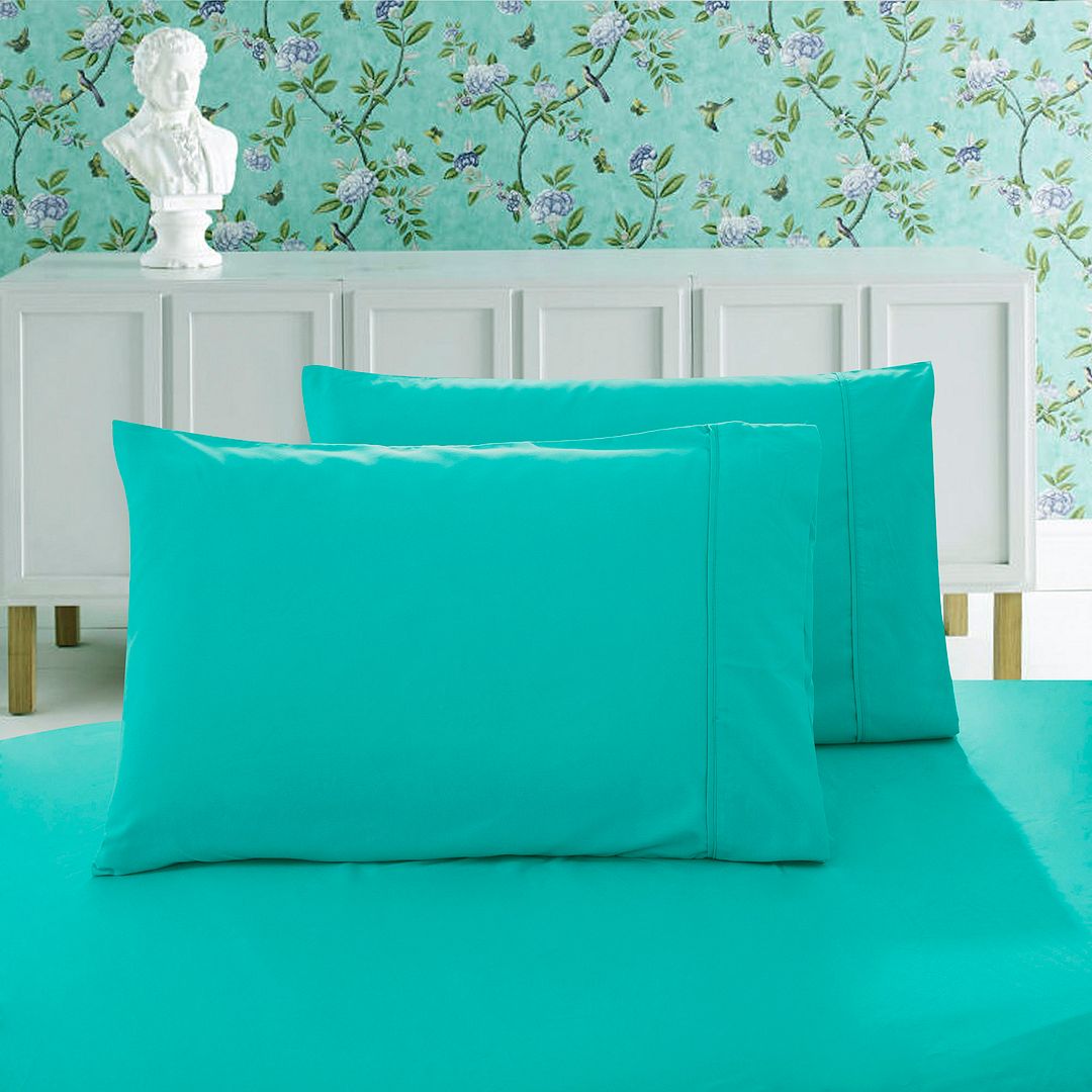 Cove 1000TC Premium Ultra Soft Standrad Pillowcases 2 - Pack - Teal