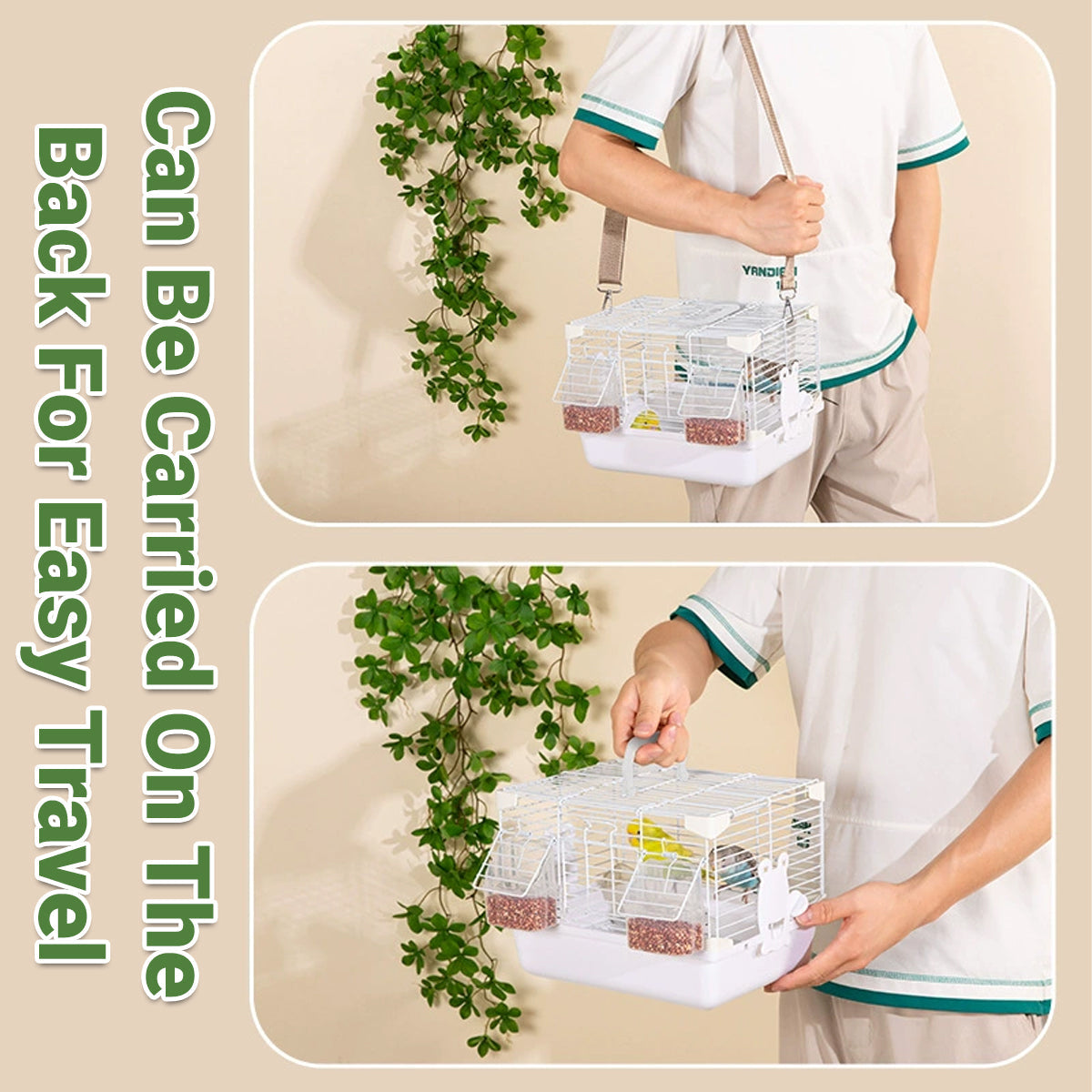 Aviana Portable Bird Carrier Cage – Grey – 27 cm