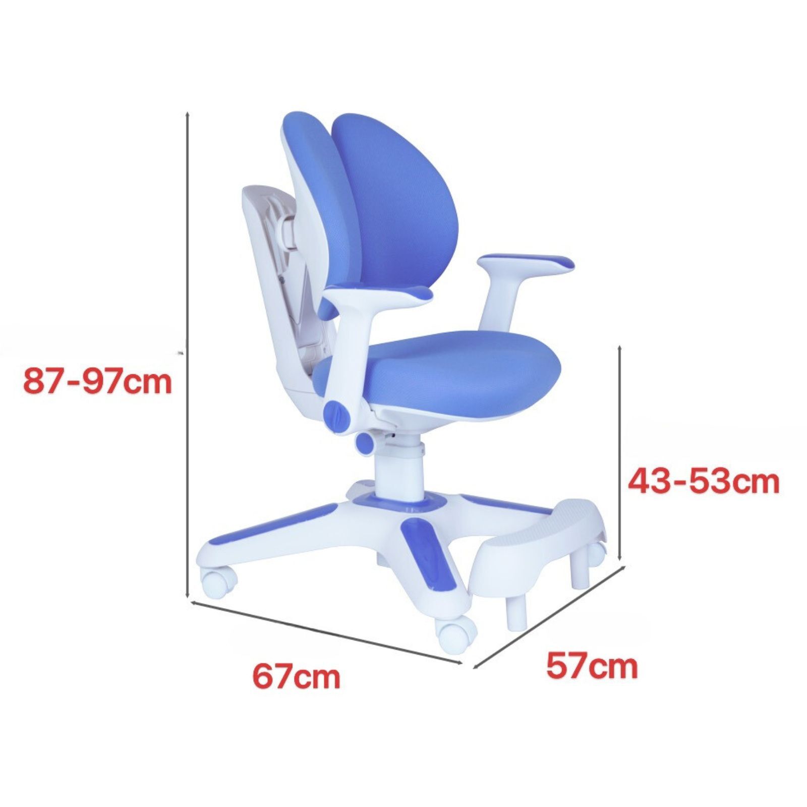 Kenzo Ergonomic Kids Study Chair Set – Blue – Set of 6