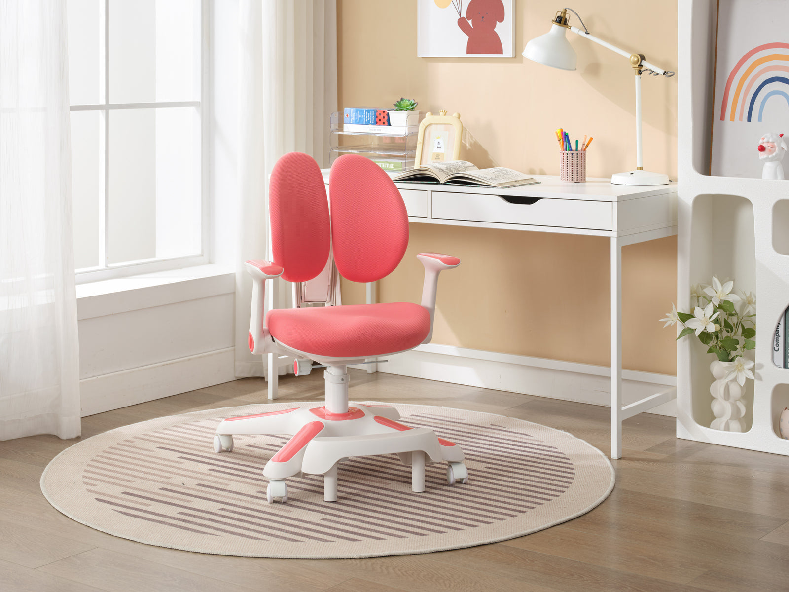 Atlas Kids Study Chair Set – Pink – Set of 4