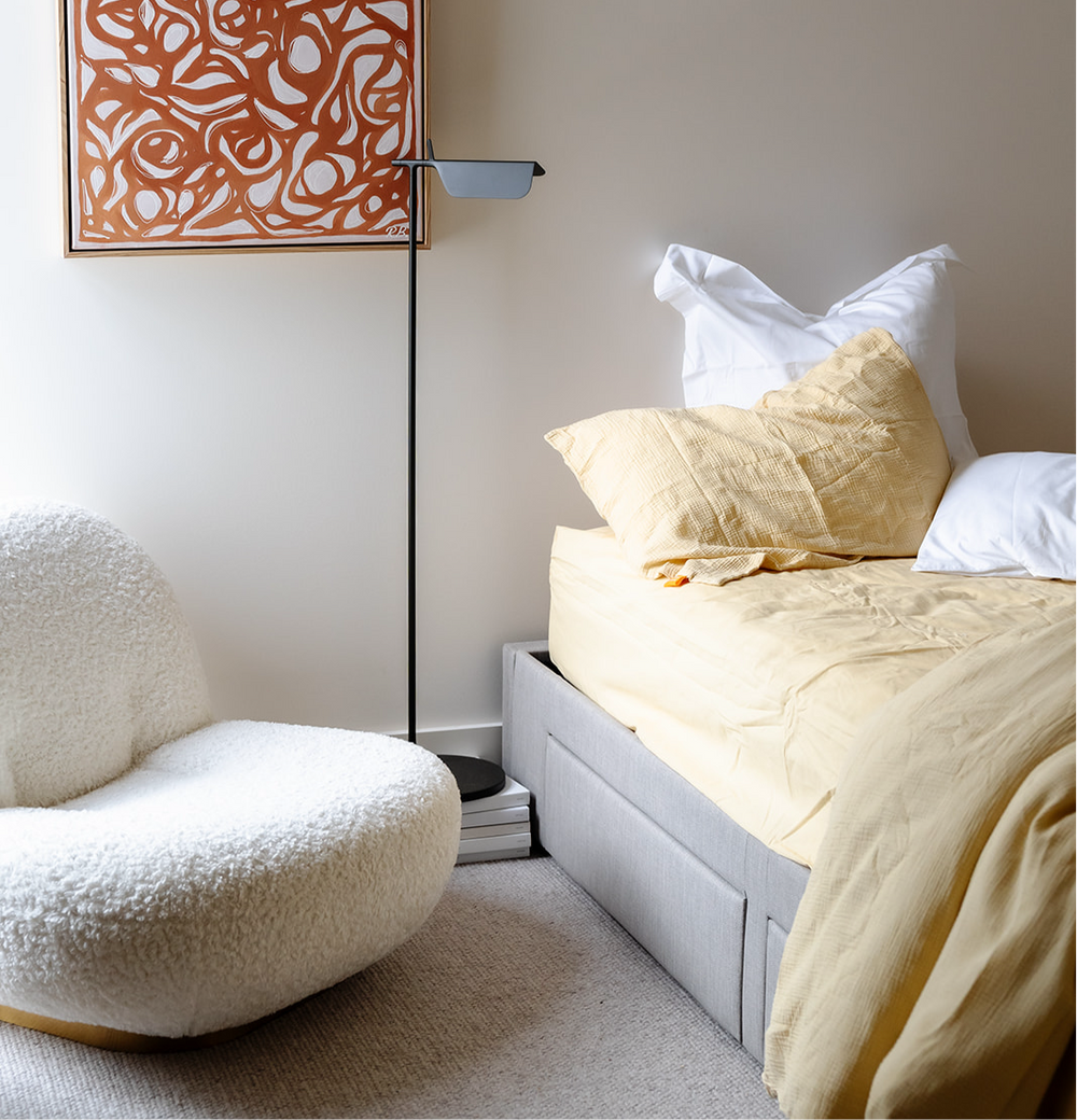 Hudson Cotton Muslin Quilt Cover Set – Yellow – Double