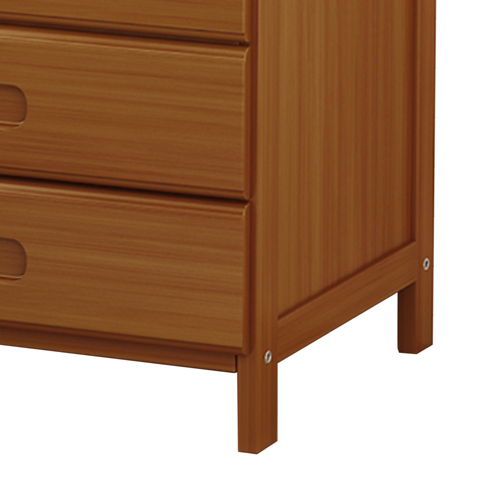 Aldora Bamboo Storage Bedside Table – Dark Wood – 40 cm