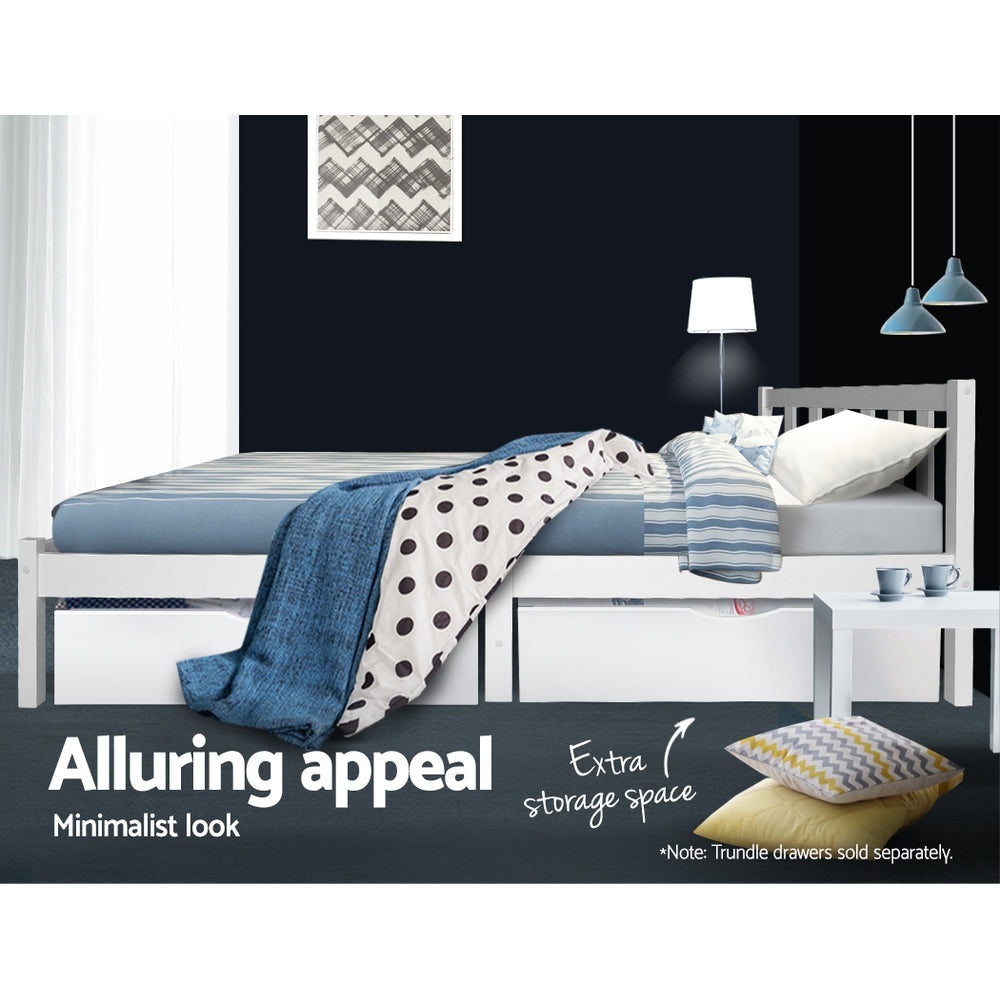 Briar Timber Bed Frame – White – Single