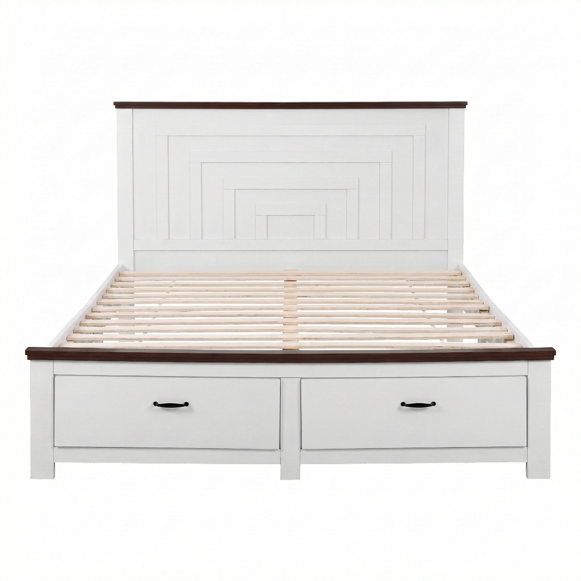 Rowan Wooden Bed Frame with Storage Drawers – White – Double