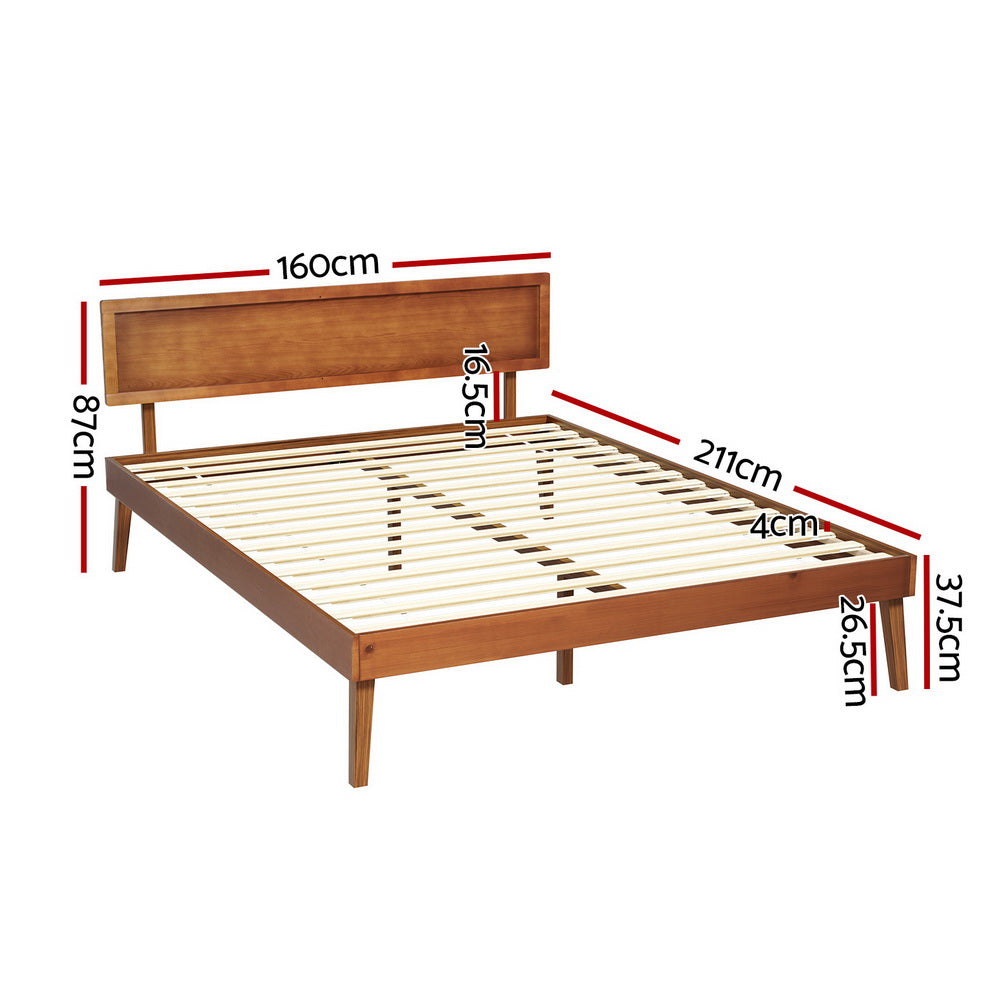 Callan Wooden Base Bed Frame – Walnut – Queen