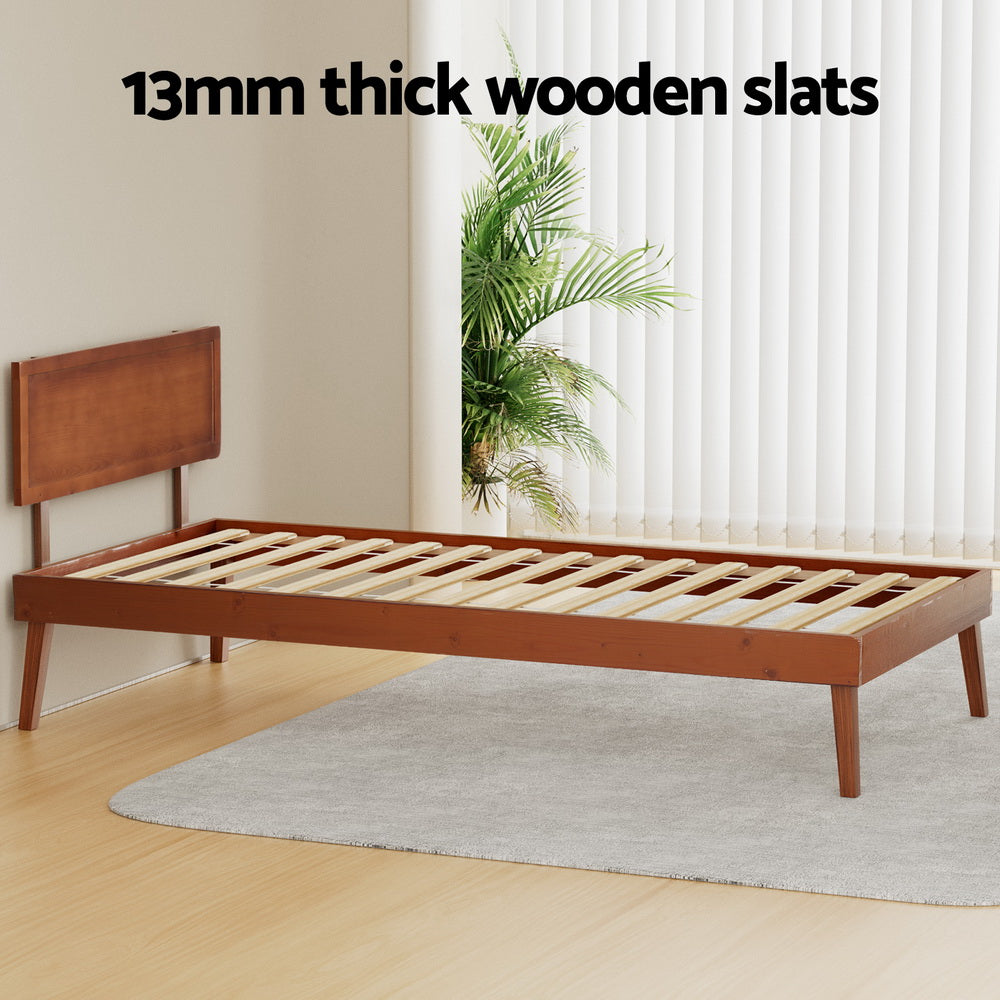 Callan Wooden Base Bed Frame – Walnut – Single