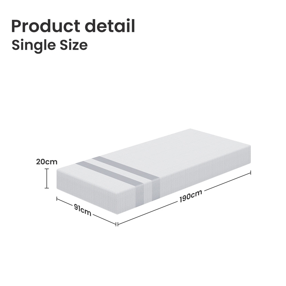 DeepSleep Gel Foam Mattress – White – Single